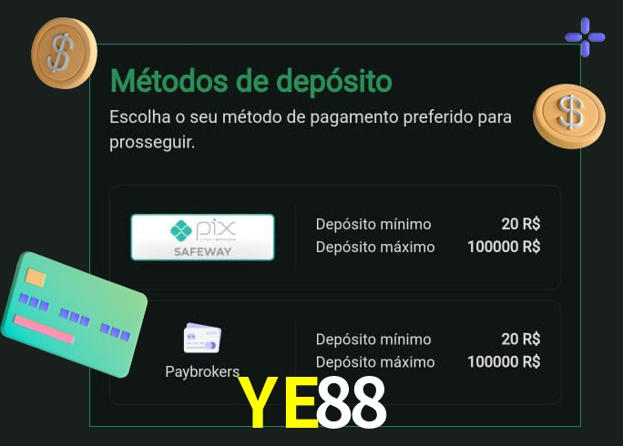 O cassino YE88 oferece uma grande variedade de métodos de pagamento